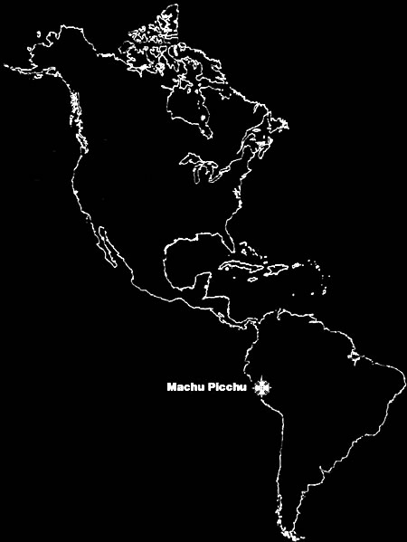Map with Machu Picchu Marked