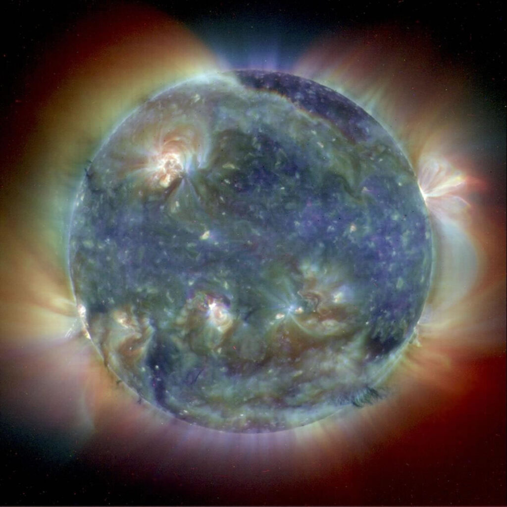Picture of the Sun in ultraviolet light.