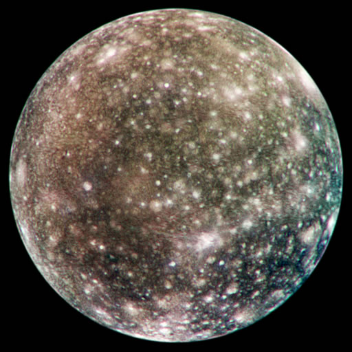 Global Callisto in Color (NASA Galileo mission)