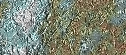 Europa—Ice Rafting View (NASA Galileo mission)