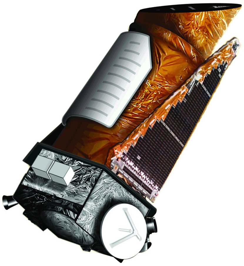 NASA Kepler spacecraft. Launched March 6, 2009. Artwork courtesy NASA.
